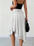 Polka Dots Irregular Hem Temperament Skirts