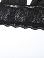 Neckband Navel Tank Tops Lace Bodycon Dress 2-piece Sets