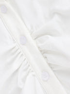 Flying Sleeves Gathering Slim-fit Lapel Shirts