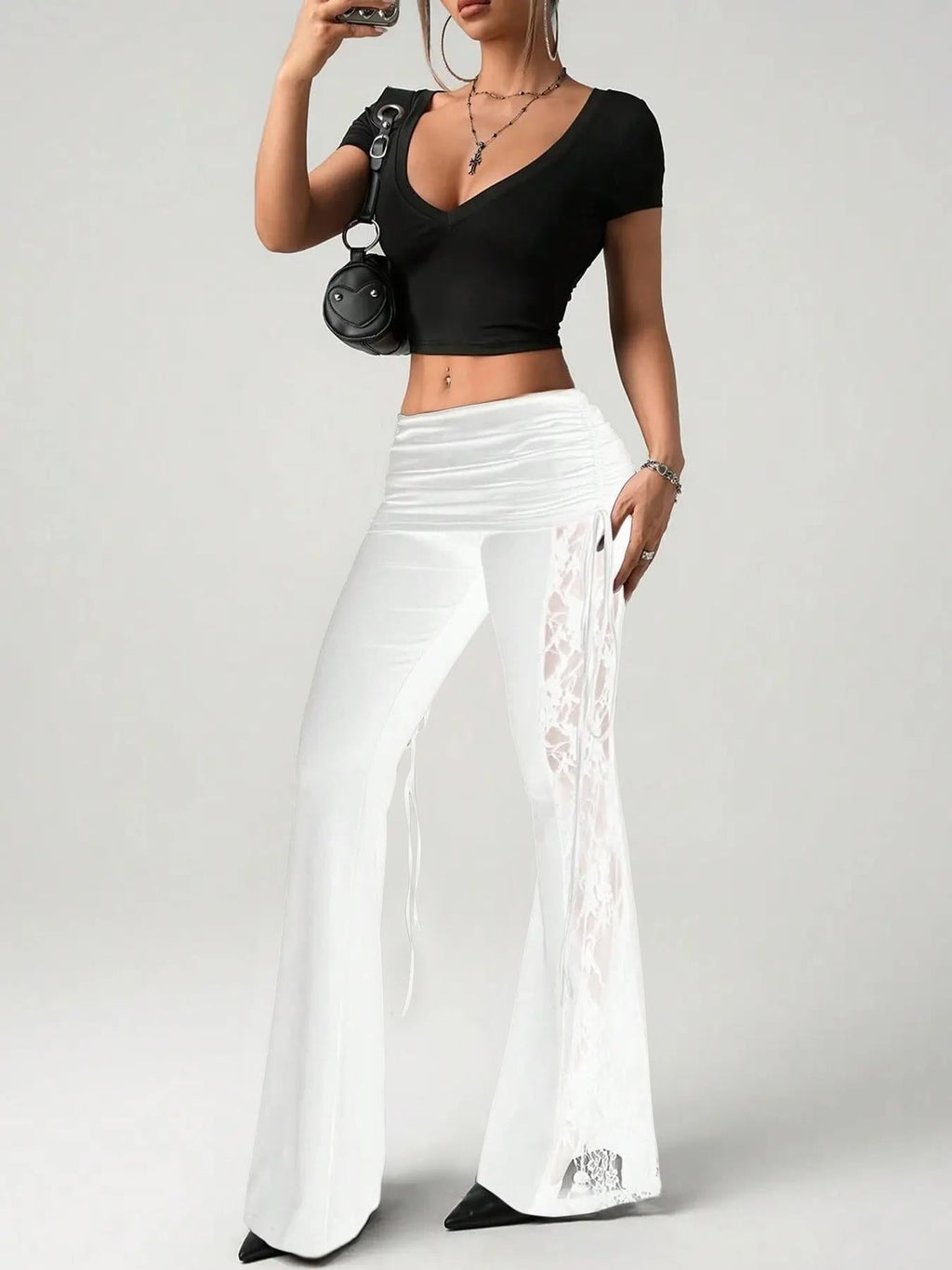 Silk Slim-fit Flared Trousers
