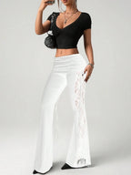 Silk Slim-fit Flared Trousers