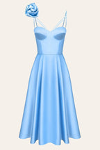 3D Flowers Shoulder Strap Formal Dress Maxi Dresses