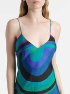 Abstract Irregular Print Shawl Dress Two-piece Set