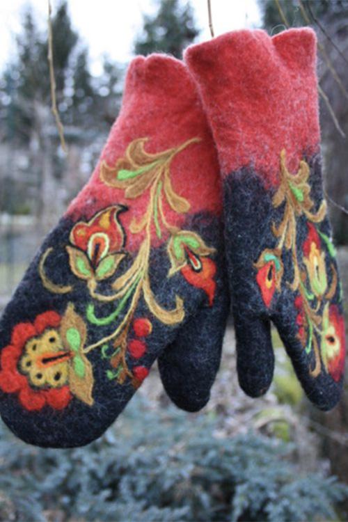 Christmas Gift Embroidery Mittens(5 Colors)