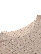 Nude Rhinestone See-through Tight-fitting Long-sleeved Top