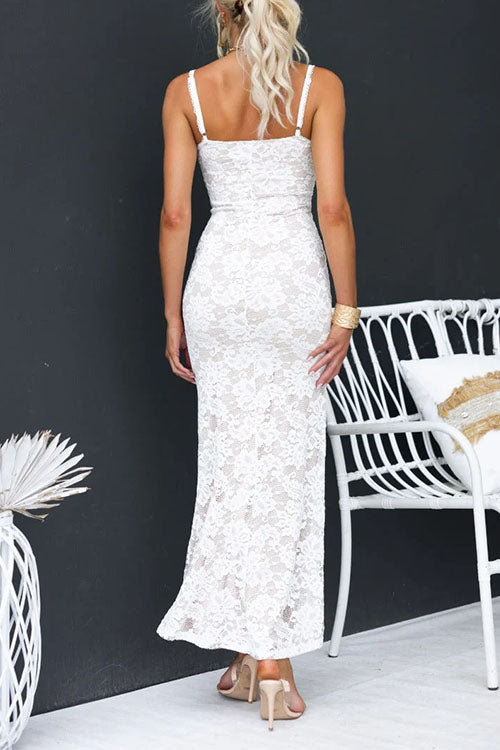 Floral Lace Bodycon Maxi Cami Dress