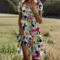 Solange Timeless Floral Cotton and Linen Dress Elevated Occasion Wear