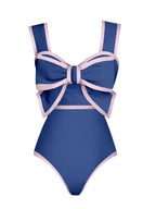 Black And White Color-blocked One-piece Swimsuit With Polka Dot Sun Protection Maxi Dress Two-piece Set