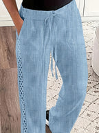 Side-trimmed Slanted Pocket Casual Trousers