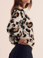 Leopard Stripes Splicing Cardigans