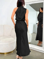 Satin Sleeveless Parties Bridesmaid Midi Dresses