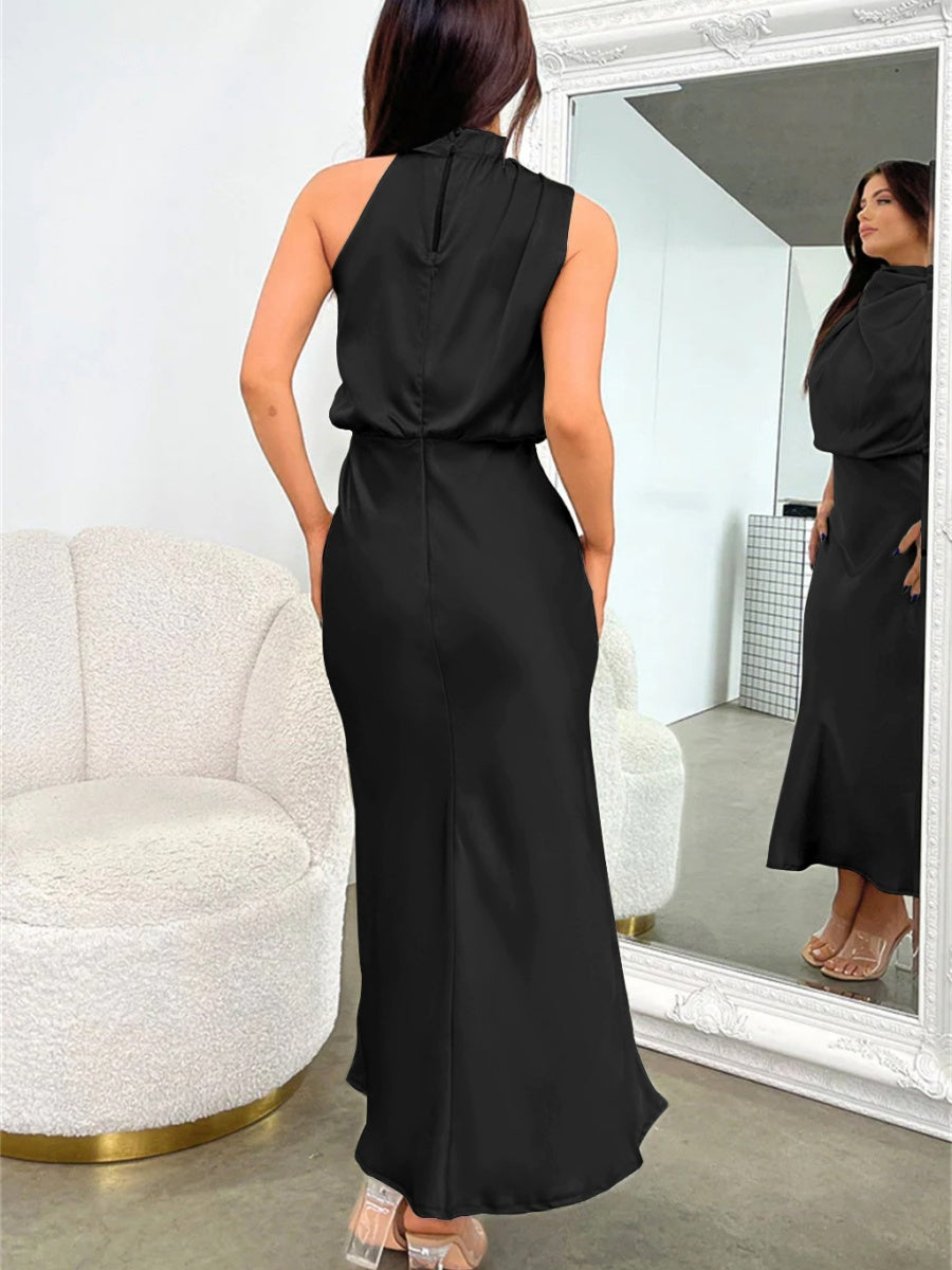 Satin Sleeveless Parties Bridesmaid Midi Dresses