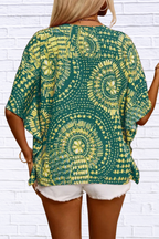 Printed V-Neck Half Sleeve Top