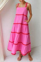 Ric Rac Ruffle Tiered Cami Maxi Holiday Dress