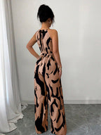 Milk-patterned Halter-neck Jumpsuit