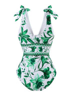 Blue And White Porcelain Print One-piece Slimming And Figure-flattering Long Swimsuit And Sun Protection Dress Two-piece Set