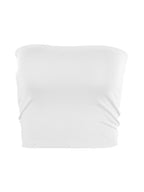 Plain Short Style Navel Exposed Bandeau Top
