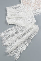 Strapless Lace Corset Sheer Panel Mini Dress