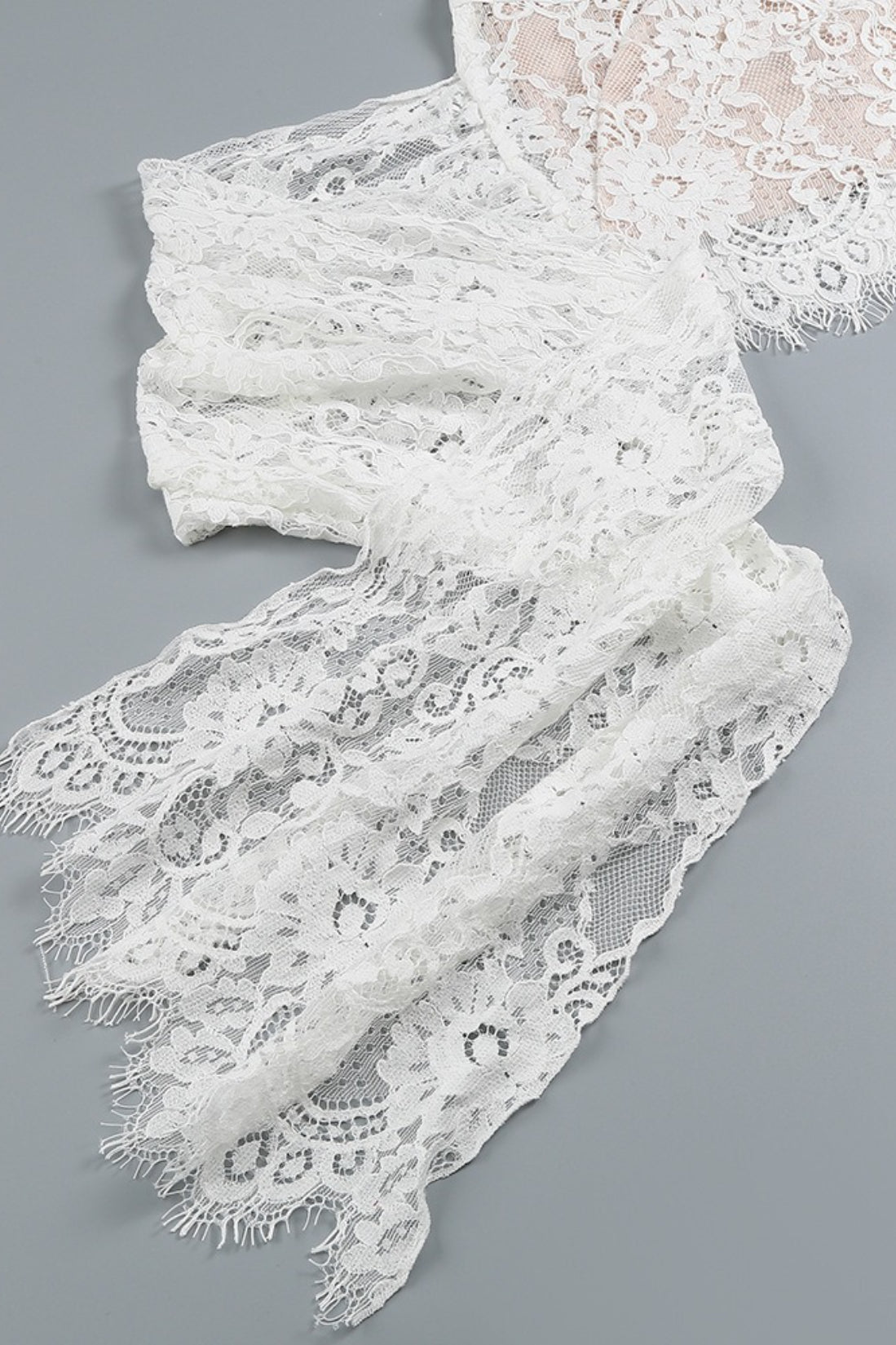 Strapless Lace Corset Sheer Panel Mini Dress