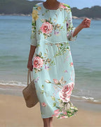 Michela Timeless Dress with Flowers Statement Occasion Edit