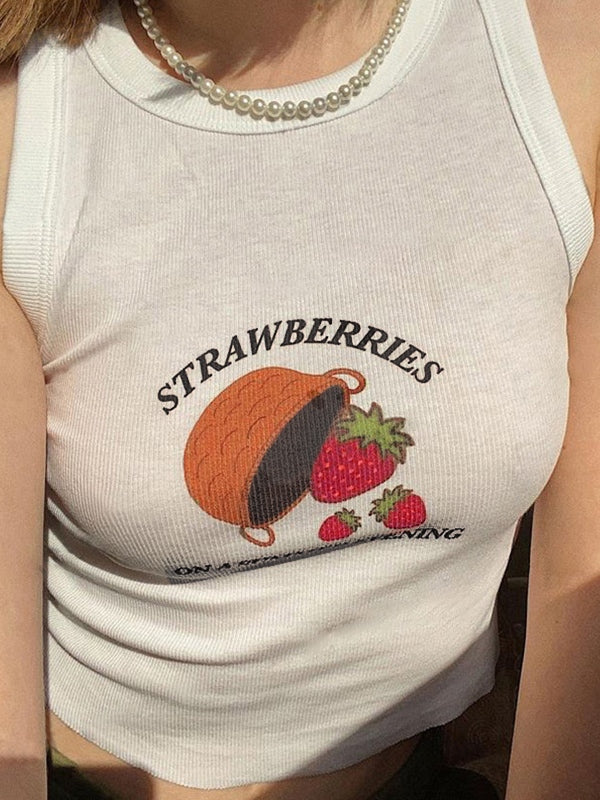Strawberry Print Tank Top