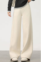 Fleece Lined Wool Blend Knit Pants