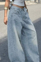 Washed Vintage Relaxed Wide Leg Jeans