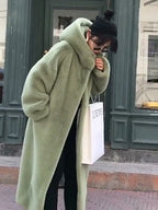 Faux Fur Coats For Women Hooded Winter Eco-friendly Long Jacket 2026