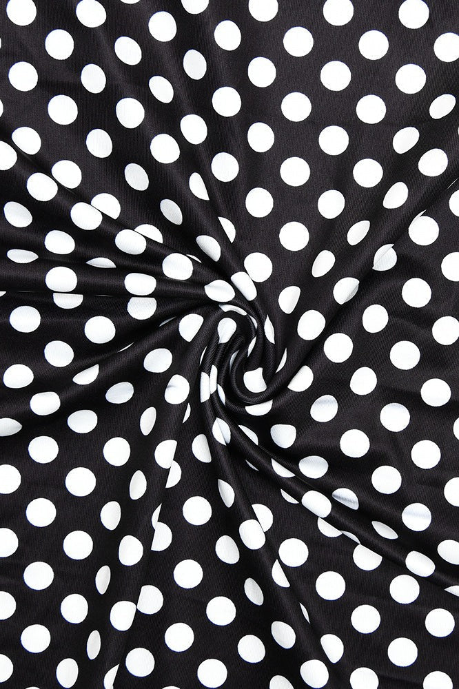Black Polka Dot Halter Neck Bodycon Maxi Dress