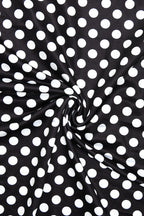 Polka Dot Off Shoulder Halter Strap Bodycon Midi Dress