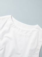 Cotton And Linen Loose-fitting Crew Neck Cropped Vest High-waisted Midi Skirt Set 2-piece Sets