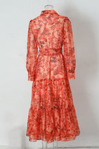 Silvia Boutique Maxi Dress with Balloon Sleeves and Print Elevated Occasion Wear