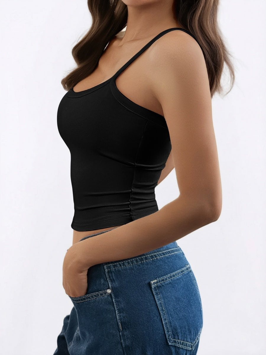 Off-shoulder Versatile Solid Color Camisole