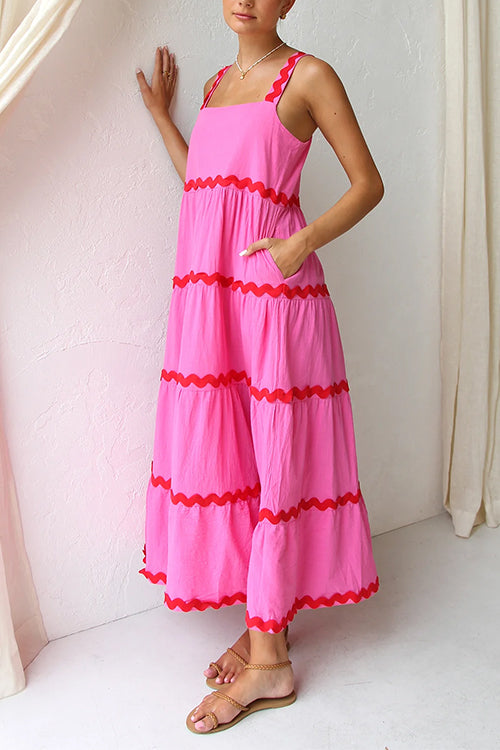 Ric Rac Ruffle Tiered Cami Maxi Holiday Dress