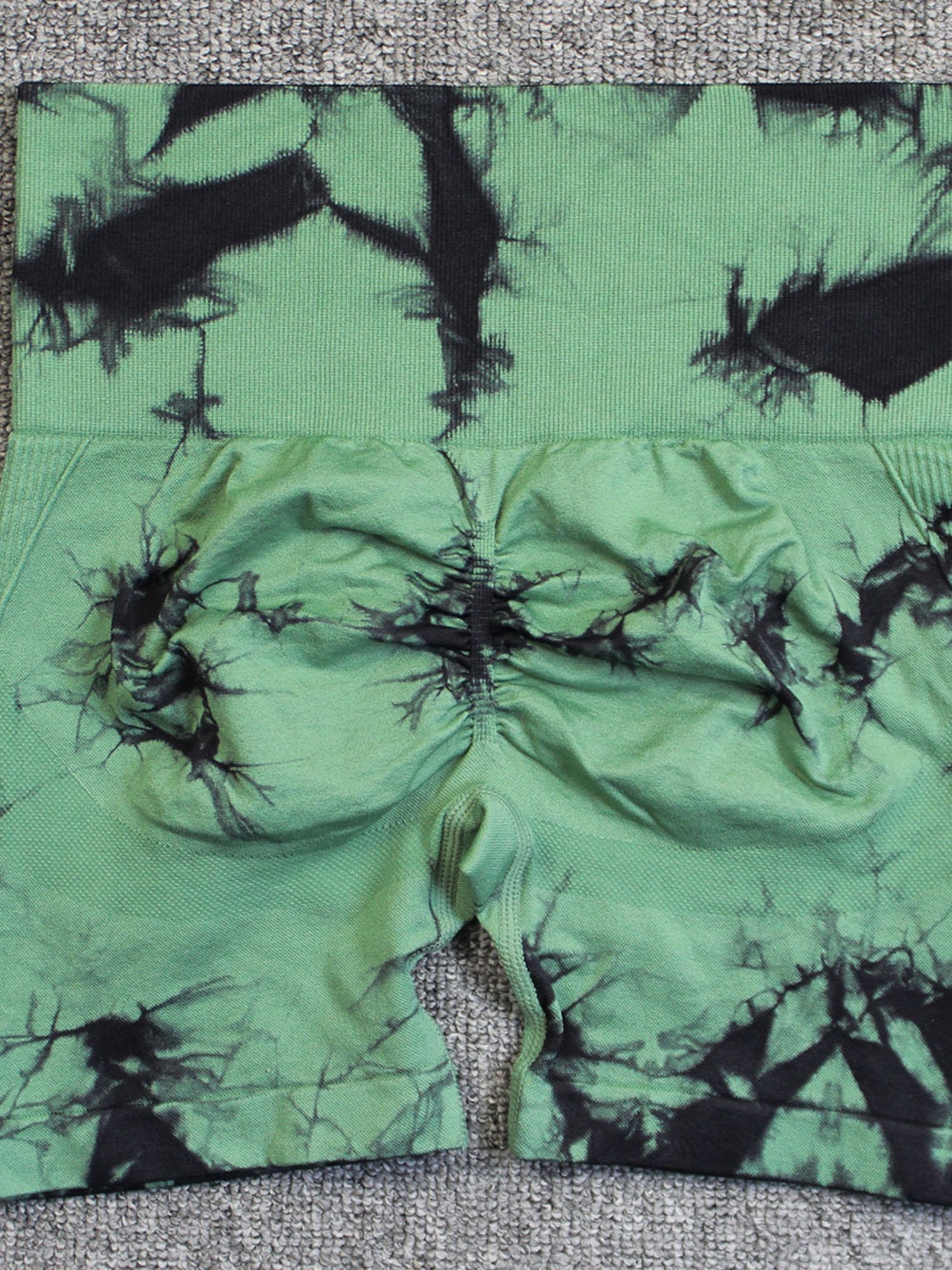 Seamless Tie-dye High-waisted, Tummy-flattening, And Butt-lifting Yoga Shorts