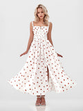 Floral Printed Camisoles High Waist Slit Maxi Dresses