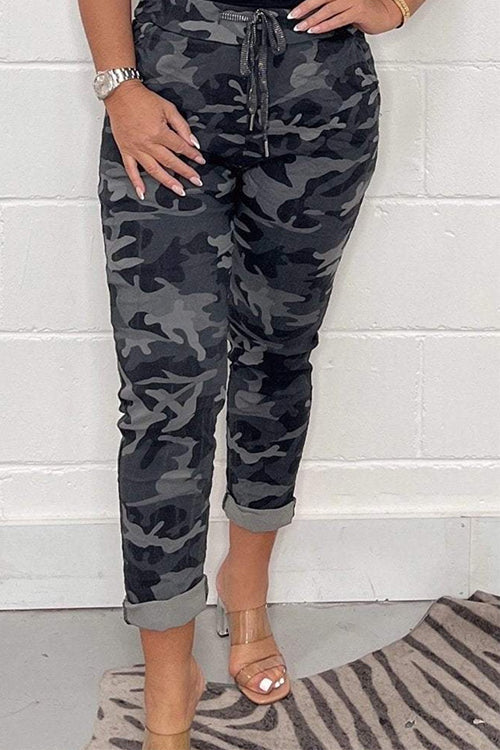 Drawstring Wasit Printed Comfy Joggers