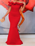 Off Shoulder Sexy Fishtail Formal Dress Maxi Dresses