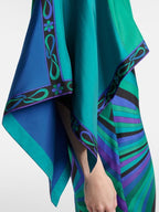 Abstract Irregular Print Shawl Dress Two-piece Set