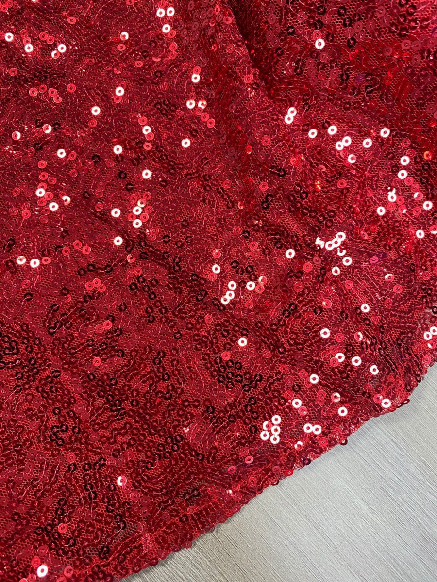 V-neck Long Sleeve Glitter Fishtail Edge Maxi Dresses