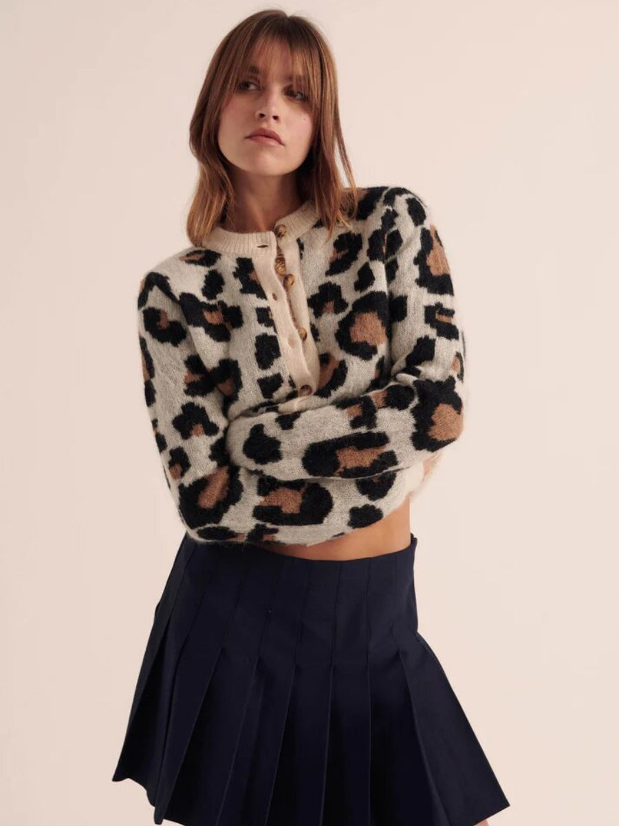Leopard Stripes Splicing Cardigans