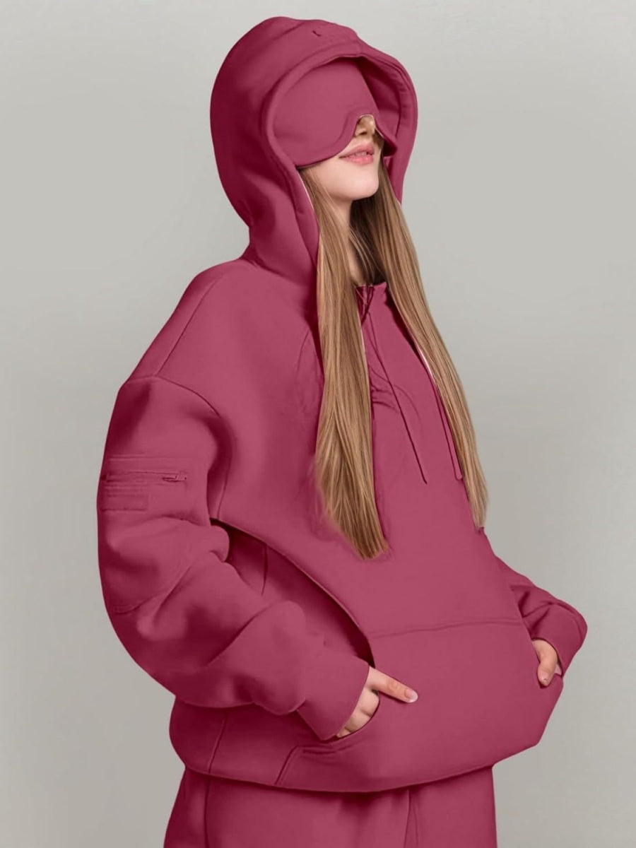 Pocket Solid Color Hoodies