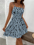 Leopard Print Suspender Short Dress