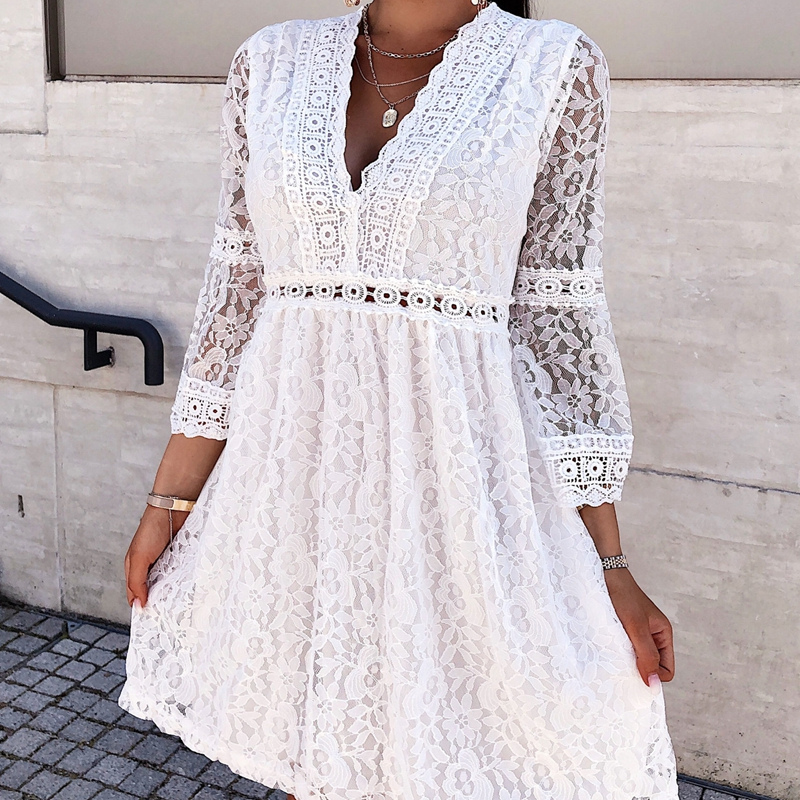 Fiorella Effortless Short Lace Dress Elevated Occasion Wear