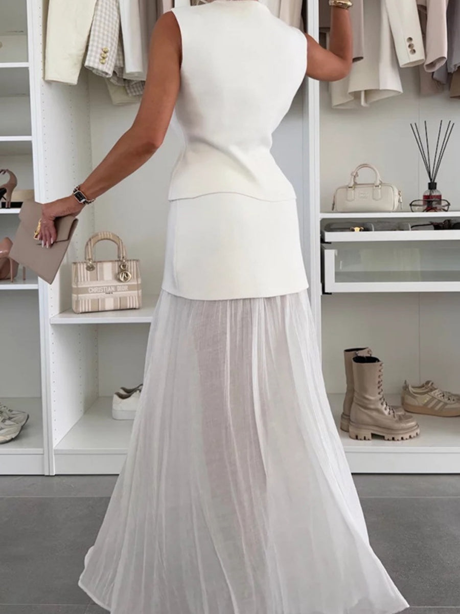 Buttons Vest Top Wide-leg Pants Set 2-piece Sets