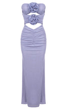 Adela Blue Strapless Cut Out Dress