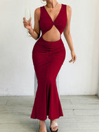 Crop Top, Fitted Fishtail Bodycon Long Dress