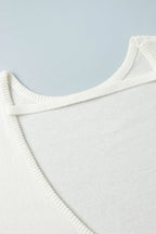 Crew Neck Backless Cotton Sweater