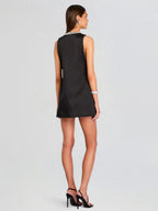 V-neck Rhinestone-studded Sleeveless Temperament Grace Parties Mini&Short Dresses