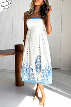 Ric Rac Trim Bow Back Floral Print Midi Cami Dress